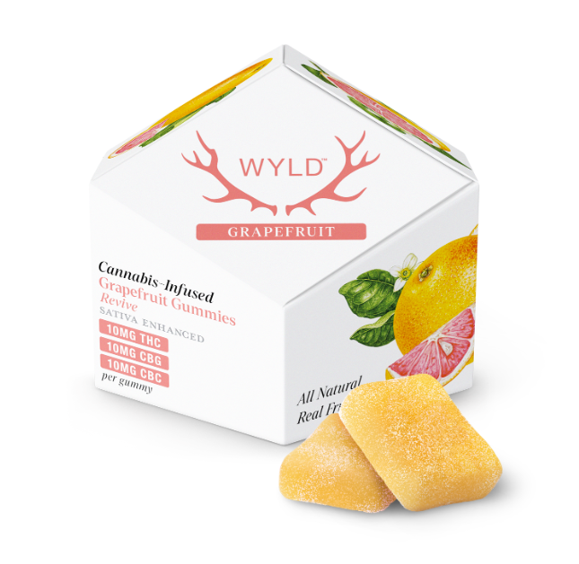 Photograph of product: Wyld Grapefruit Gummies THC:CBG:CBC 1:1:1
