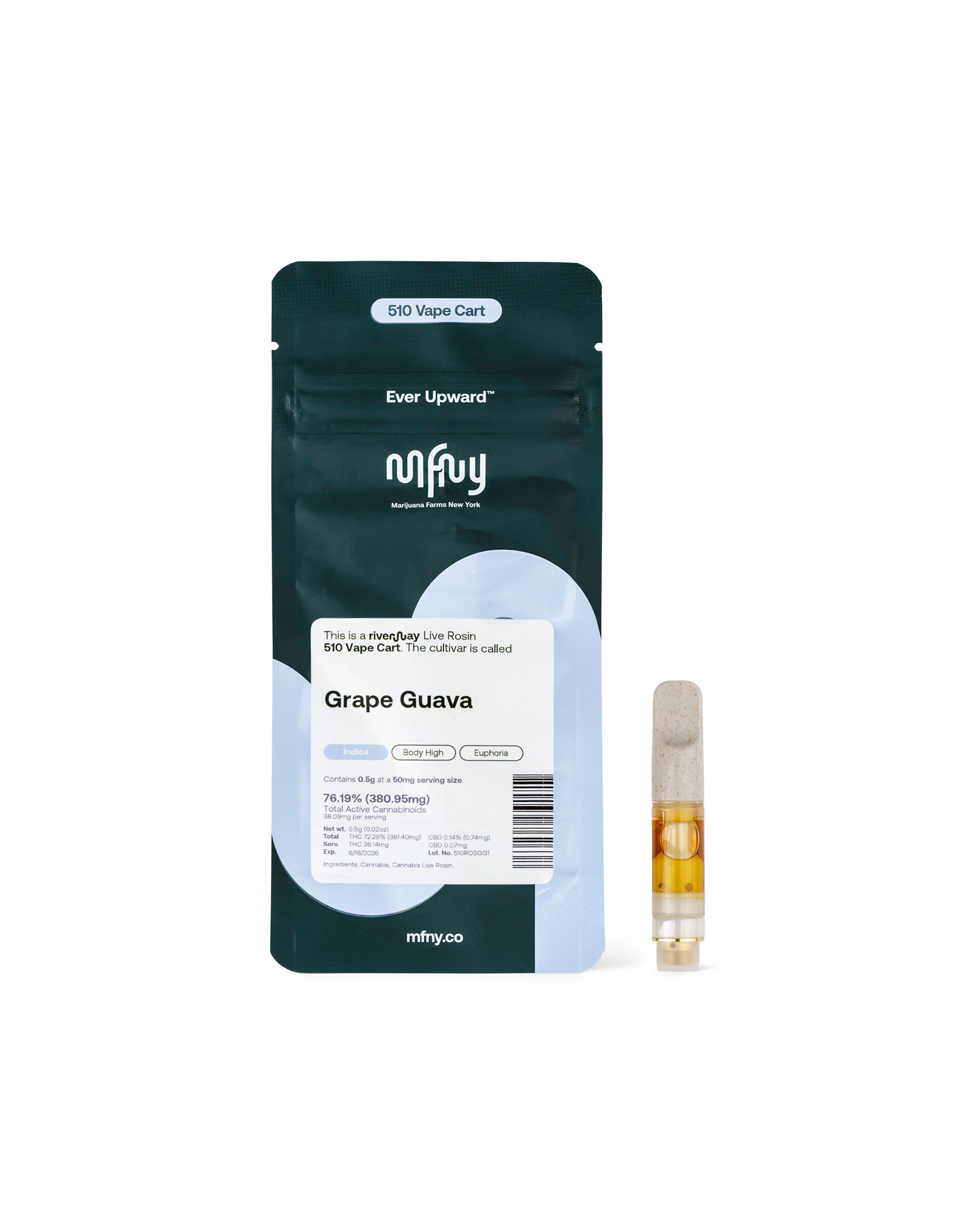 Photograph of Product: Riverway Live Rosin GRAPE GUAVA | .5 g Cart