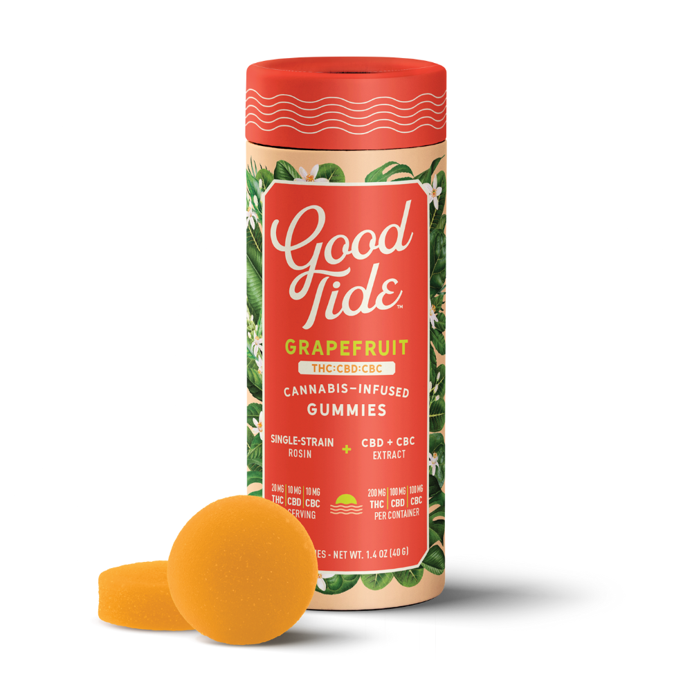 Photograph of product: Good Tide - Grapefruit 2:1:1 THC:CBG:CBD Sativa Rosin Gummies - 200mg