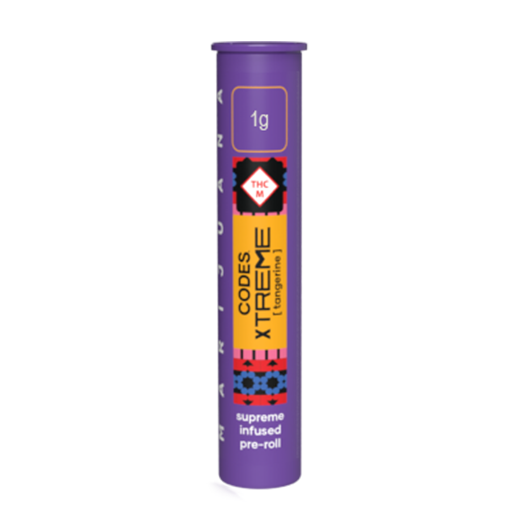 Photograph of product: Codes: Infused Pre-Roll | Tangerine x San Fermondo Skunk | Xtreme J's | 1g