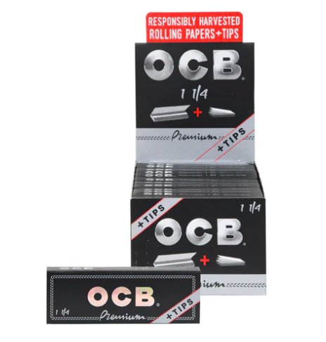 Photograph of product: OCB Premium 1 1/4 Papers w/ Tips