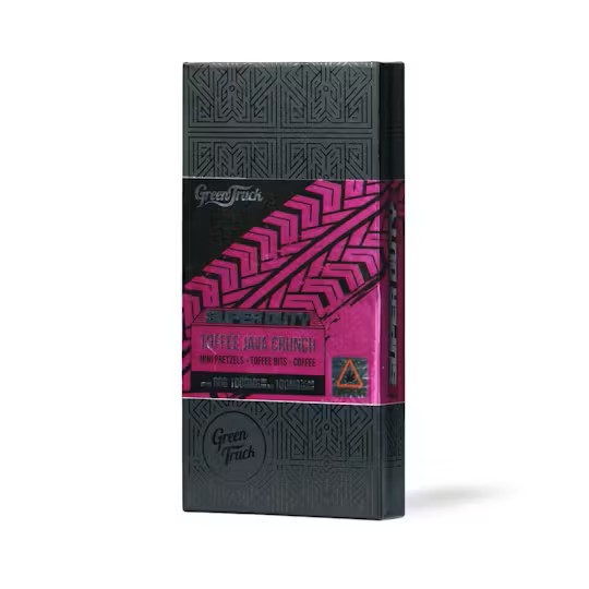 Photograph of product: Toffee Java Crunch Chocolate Bar - 100mg - Green Truck AU