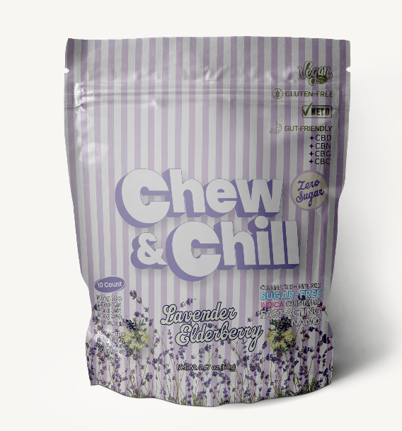 Photograph of product: Chew & Chill | Lavender Elderberry | 10mg Gummy | 10pk