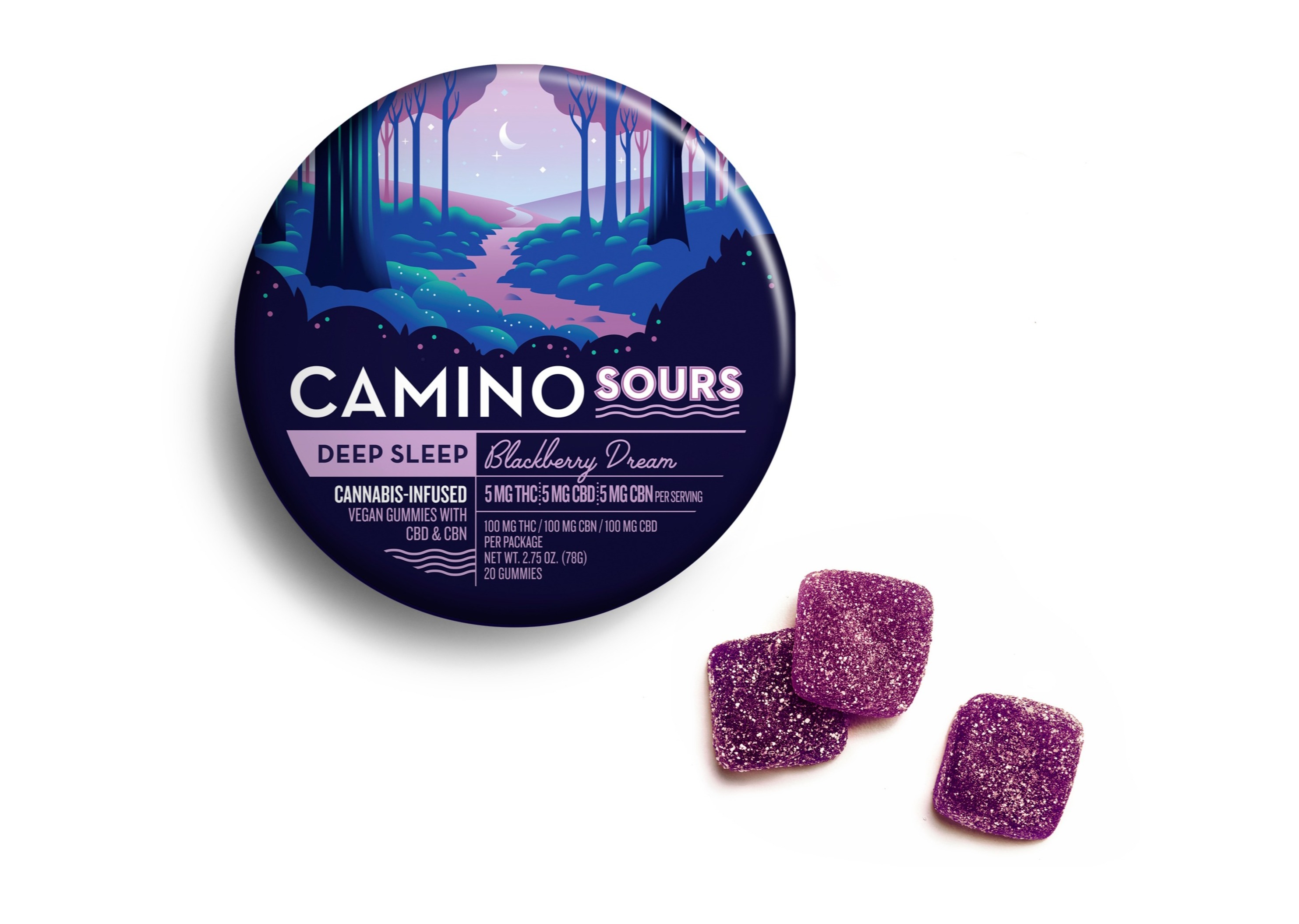 Photograph of product: Gummies | Sour Blackberry Dream 1:1:1 | 20pk