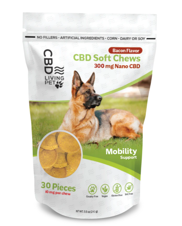 Photograph of product: CBD LIVING | CBD | Pet Chews | Bacon Flavor | 300mg