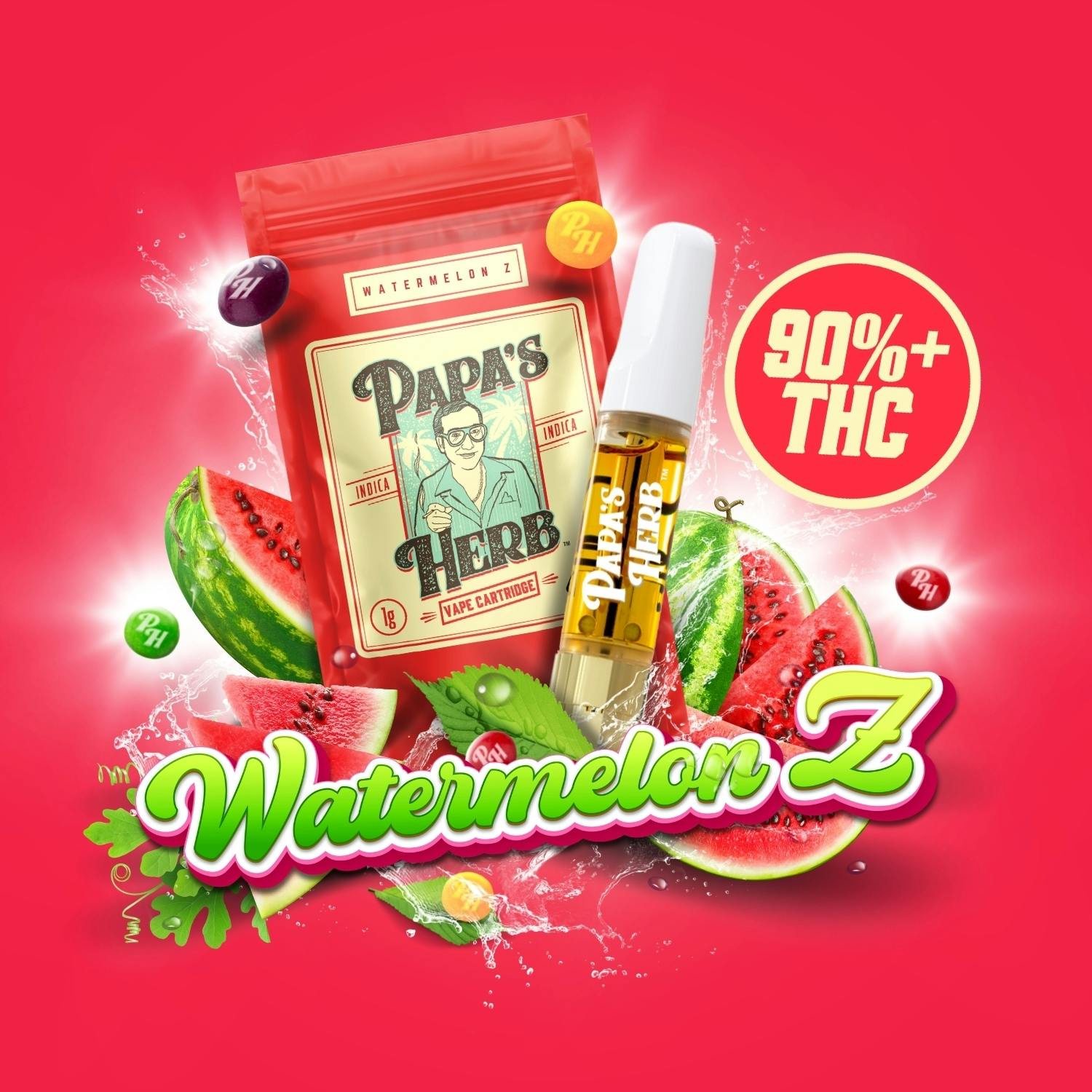 Photograph of product: Papa's Herb | Watermelon Z | 1g Vape Cartridge
