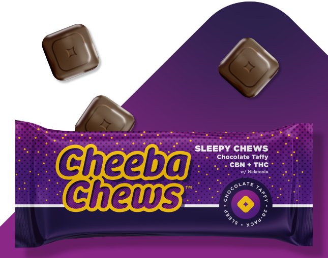 Photograph of product: Cheeba Chew - Sleepy Chew Chocolate 2:1 (TH-oui:CBN) 100mg