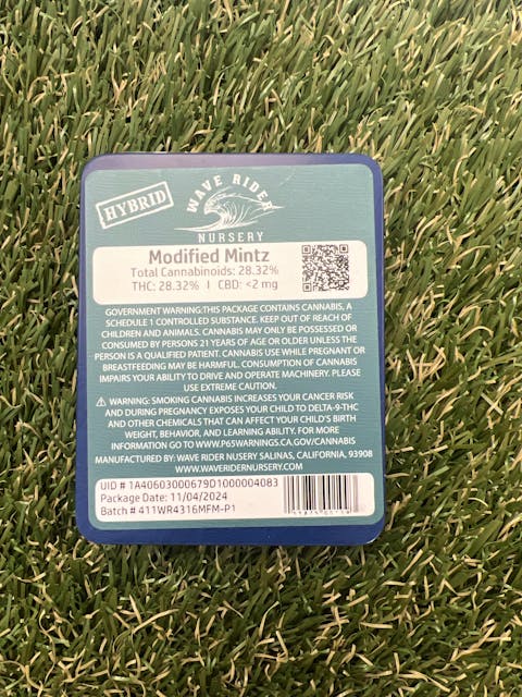 Photograph of product: MODIFIED MINTZ 0.5G 5PK PRE ROLL - 