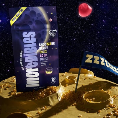 Photograph of product: Incredibles - Gummies - Snoozzierberry 2:1:1 TH-oui:CBN:CBG - 10ct (100mg)
