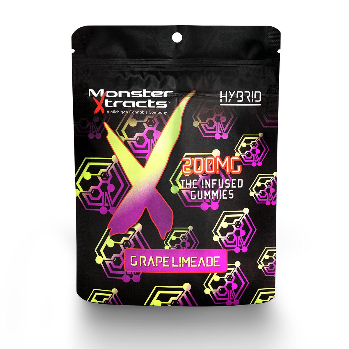 Photograph of product: Monster Xtracts | Grape Limeade Gummies | 200mg