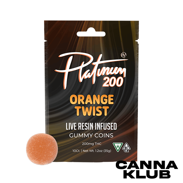 Photograph of product: 200MG ORANGE TWIST LIVE RESIN GUMMY COINS