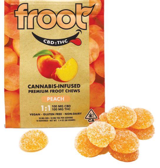 Photograph of product: Froot 1:1 Peach Gummies