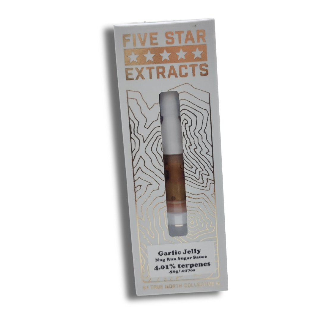 Photograph of product: Five Star Extracts .5G Nug Run Sugar Sauce Cart Garlic Jelly