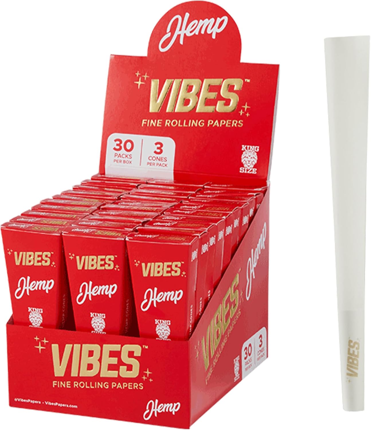 Photograph of product: Cones (King Size) - Vibes (Hemp) 6PK