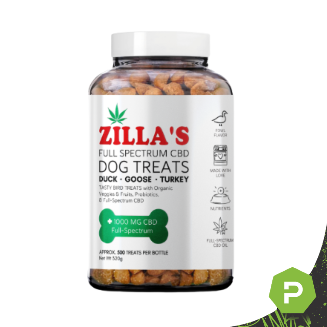 Photograph of product: Zilla's | 250mg CBD Full Spectrum Dog Treats | Duck (125 Count)