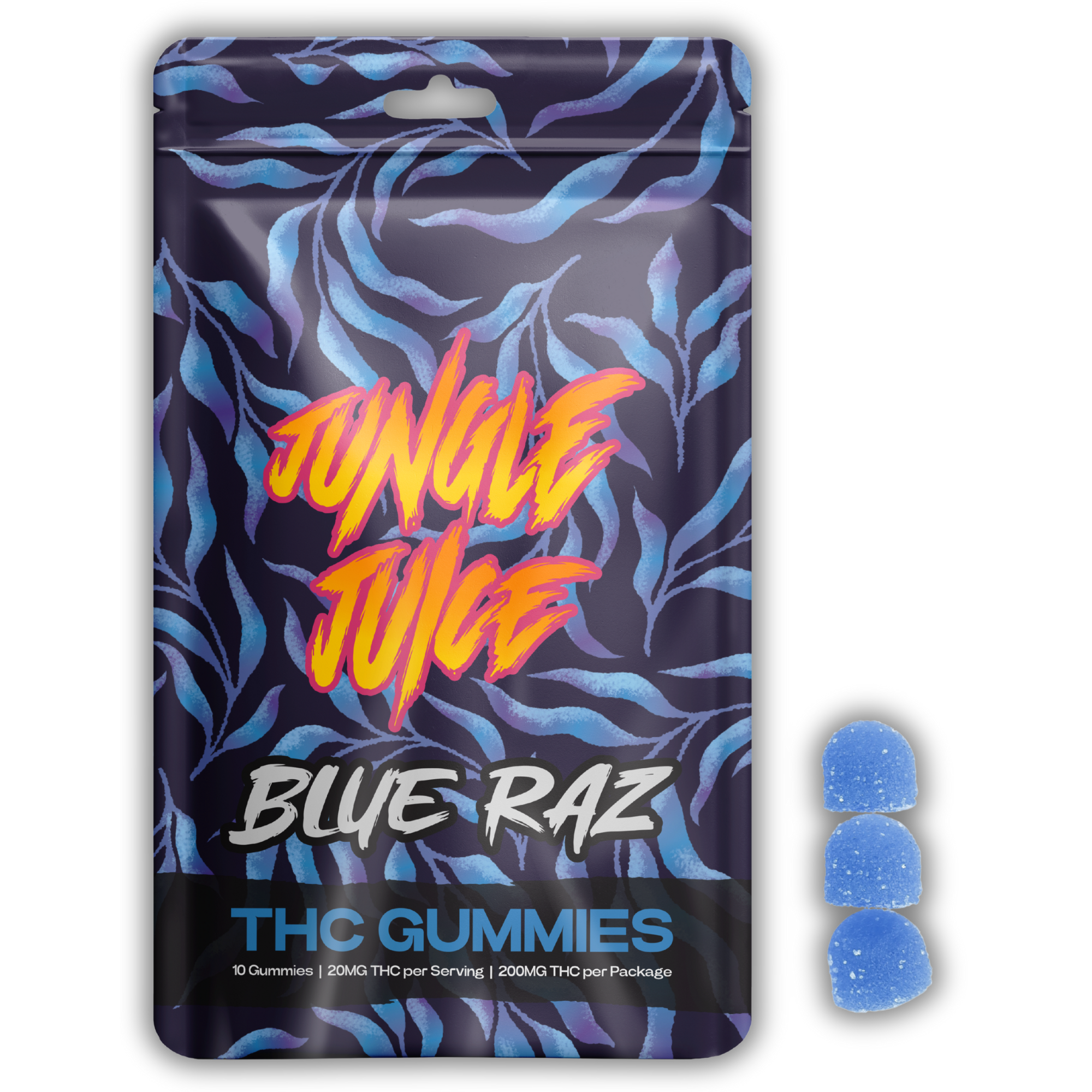 Photograph of product: Jungle Juice | Gummy | Blue Raz | 200mg