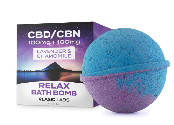 Photograph of product: Vlasic CBD - Lavender & Chamomile Bath Bomb - 100mg CBD:CBN