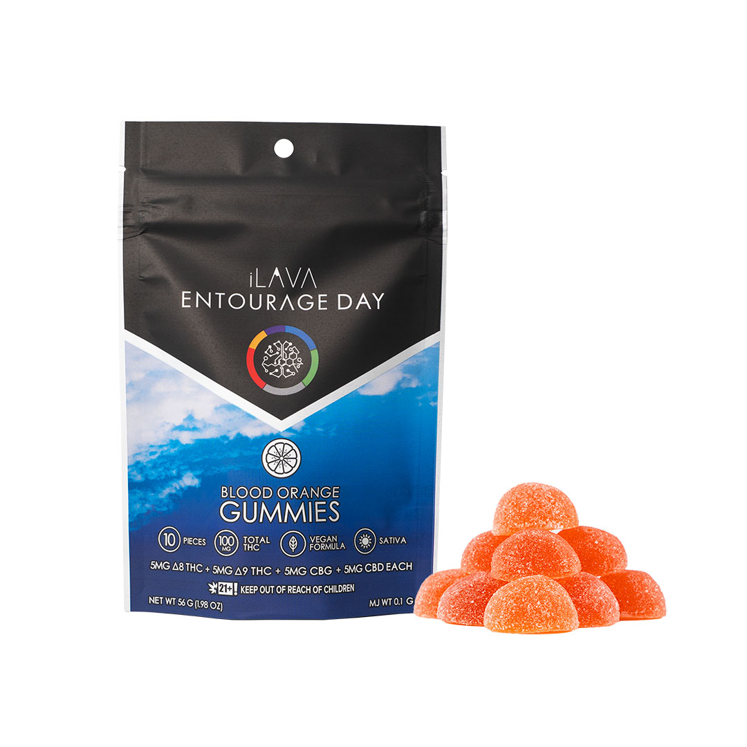 Photograph of product: Entourage Day Gummies 100mg - Blood Orange
