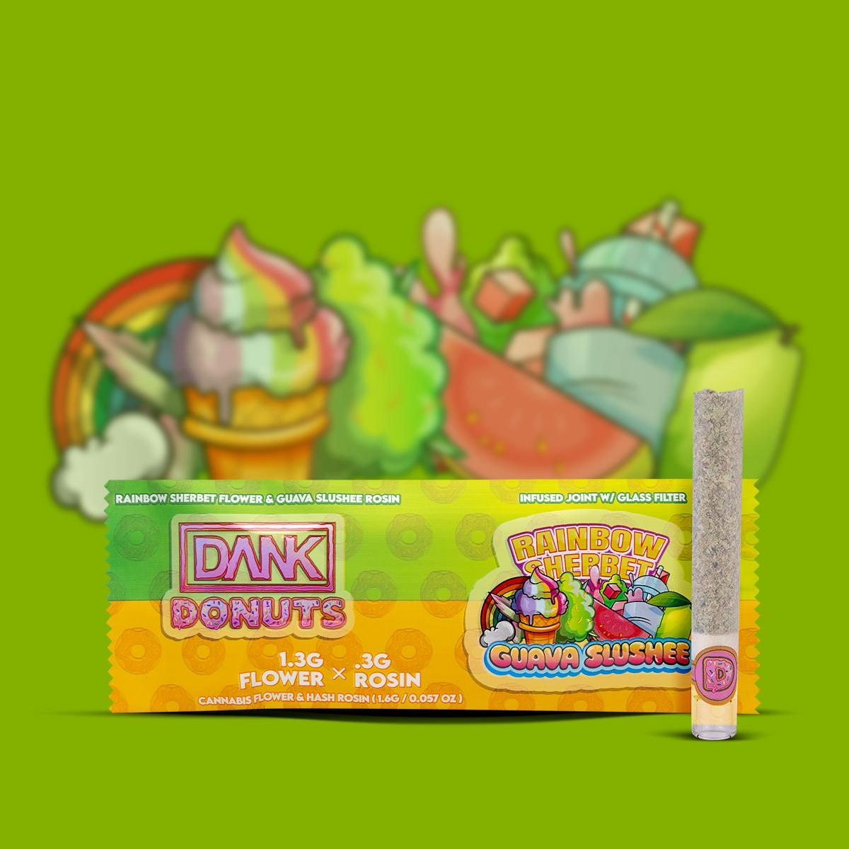 Photograph of product: DANK -  1.6g au chocolat Hole - Rainbow x Guava