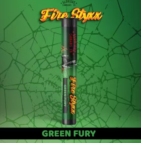 Photograph of product: Simpler Daze Fire Styxx Green Fury 1g Infused Pre-Roll