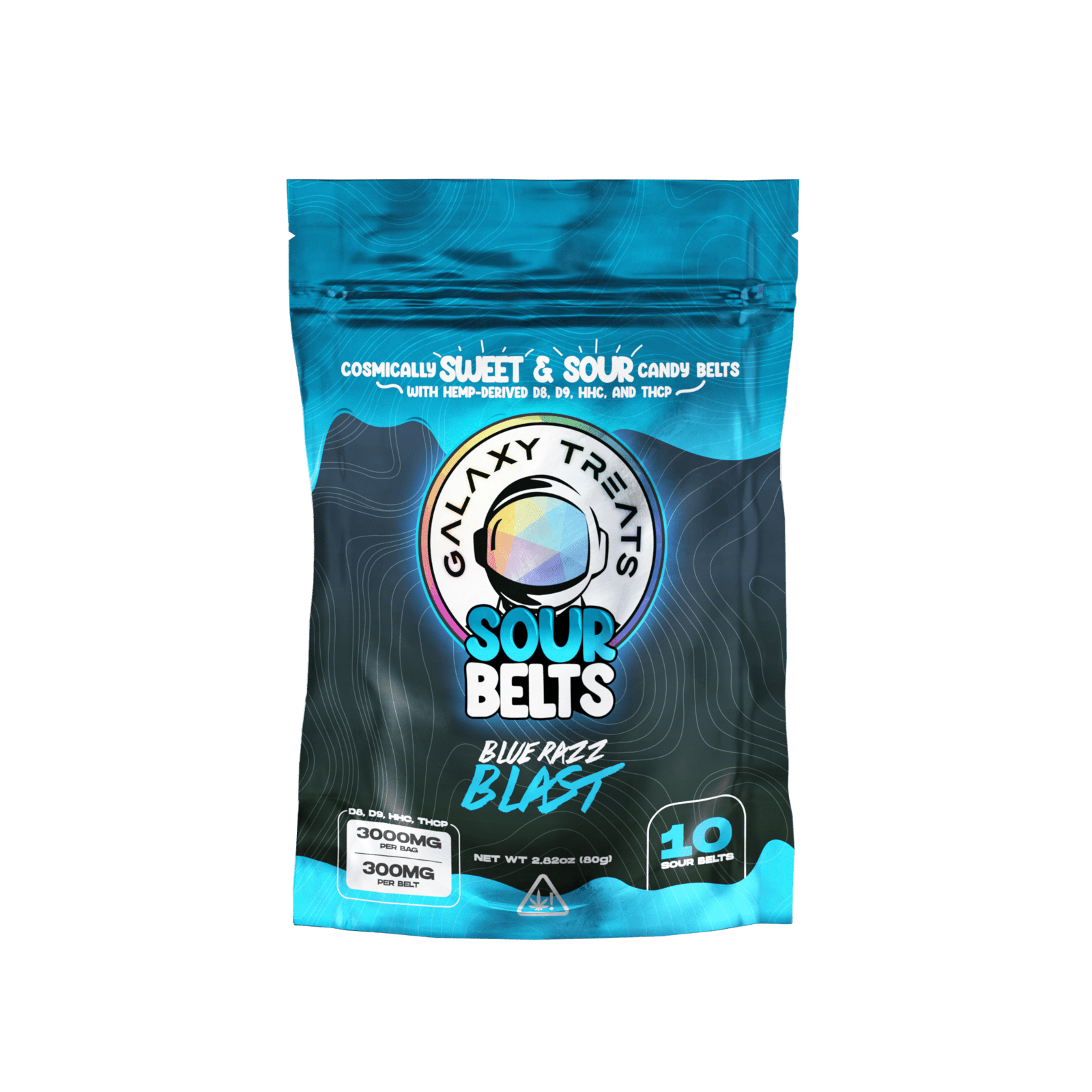 Photograph of product: GALAXY TREATS SOUR BELTS BLUE RAZZ BLAST