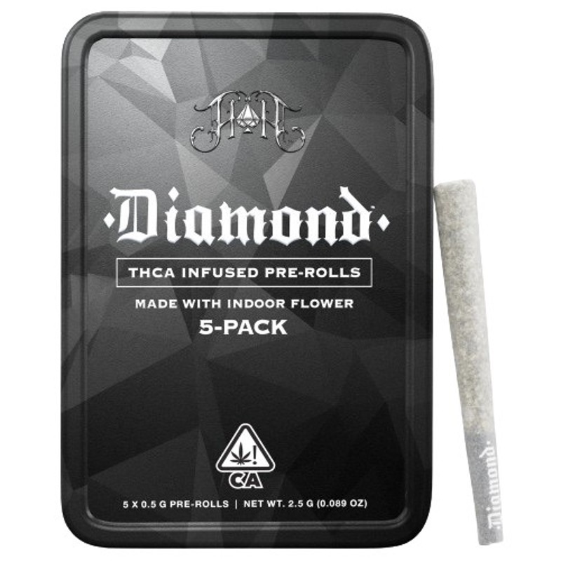 Photograph of product: HEAVY HITTERS: CHERRY FRITTER 2.5G DIAMOND INFUSED PREROLL 5PK