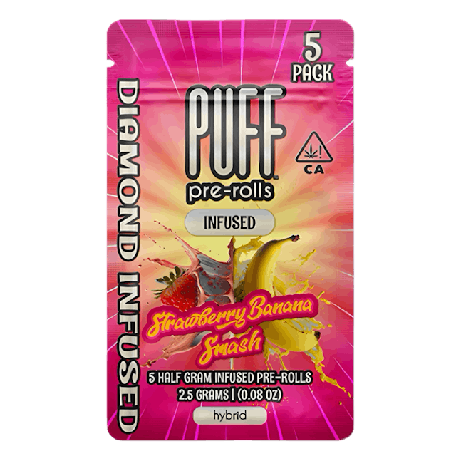 Photograph of product: Strawberry Banana Smash 5pk Infused Pre-Roll - 