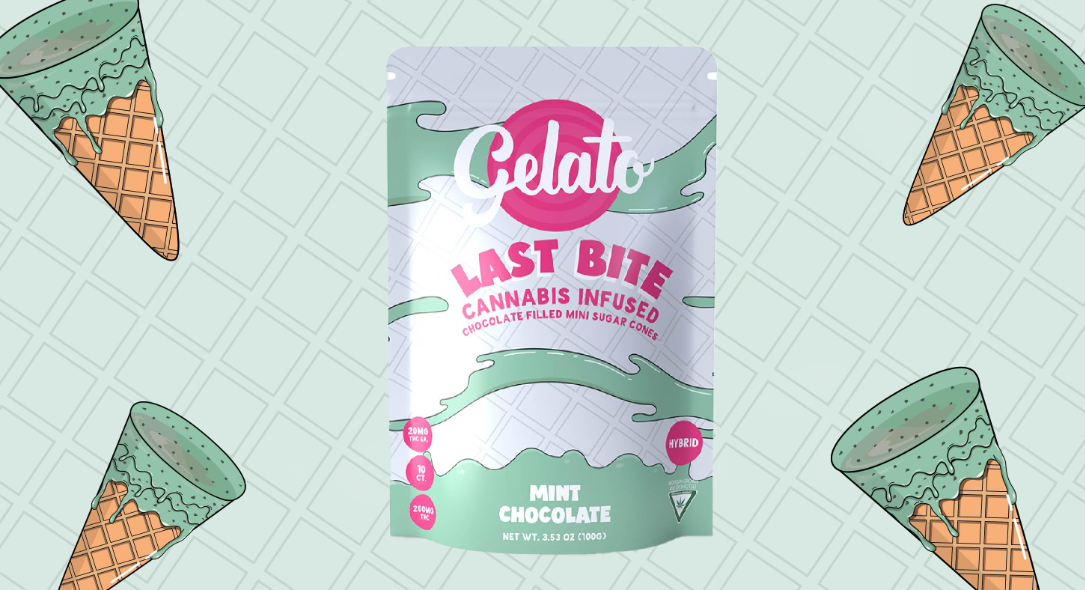 Photograph of product: Mint Chocolate | Mini Sugar Cones | 20mg x 10pk | Last Bite