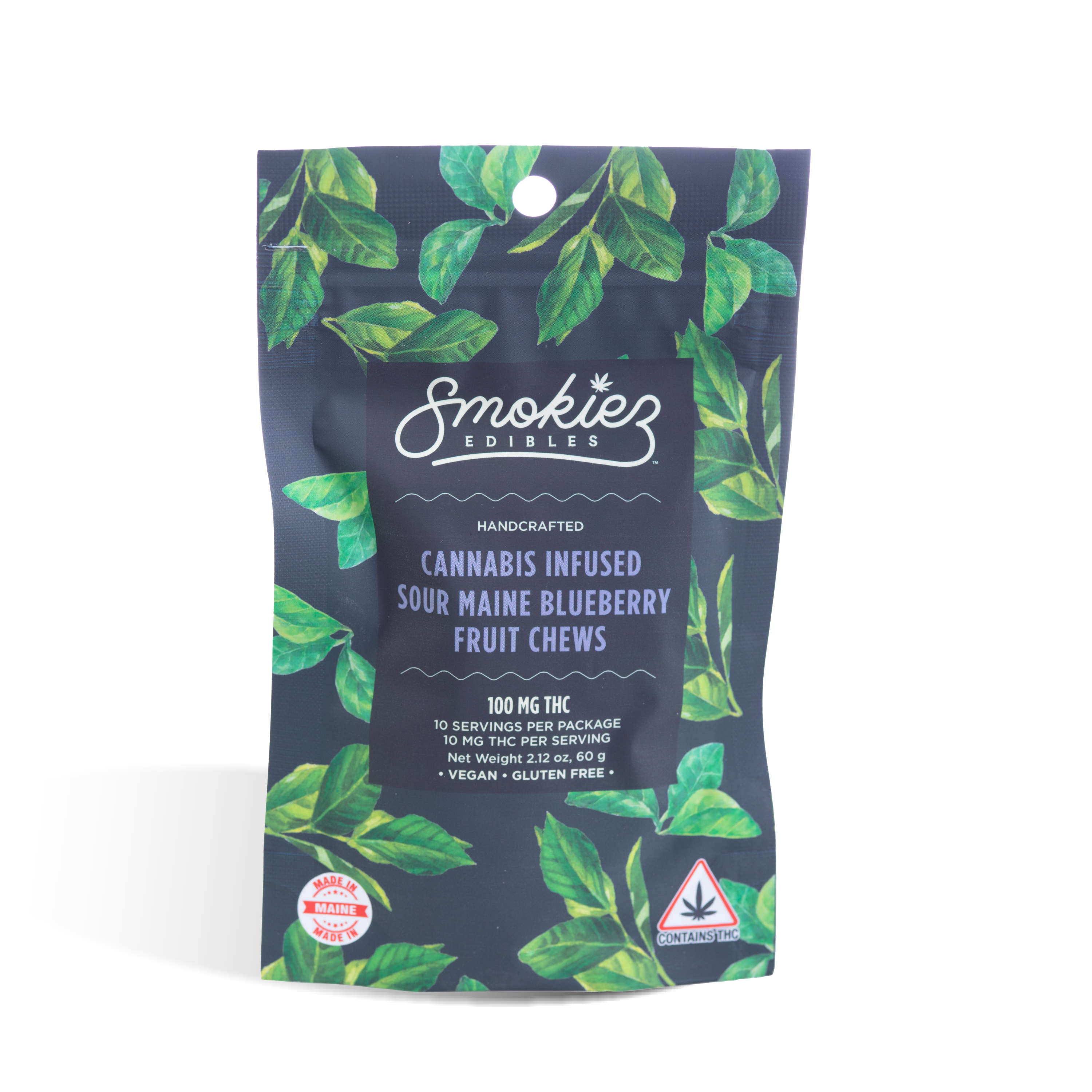 Photograph of product: 100mg Sour Maine Blueberry Fruit Chews