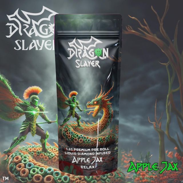 Photograph of product: Dragon Slayer - Infused Preroll - 1.2g - Apple Jax
