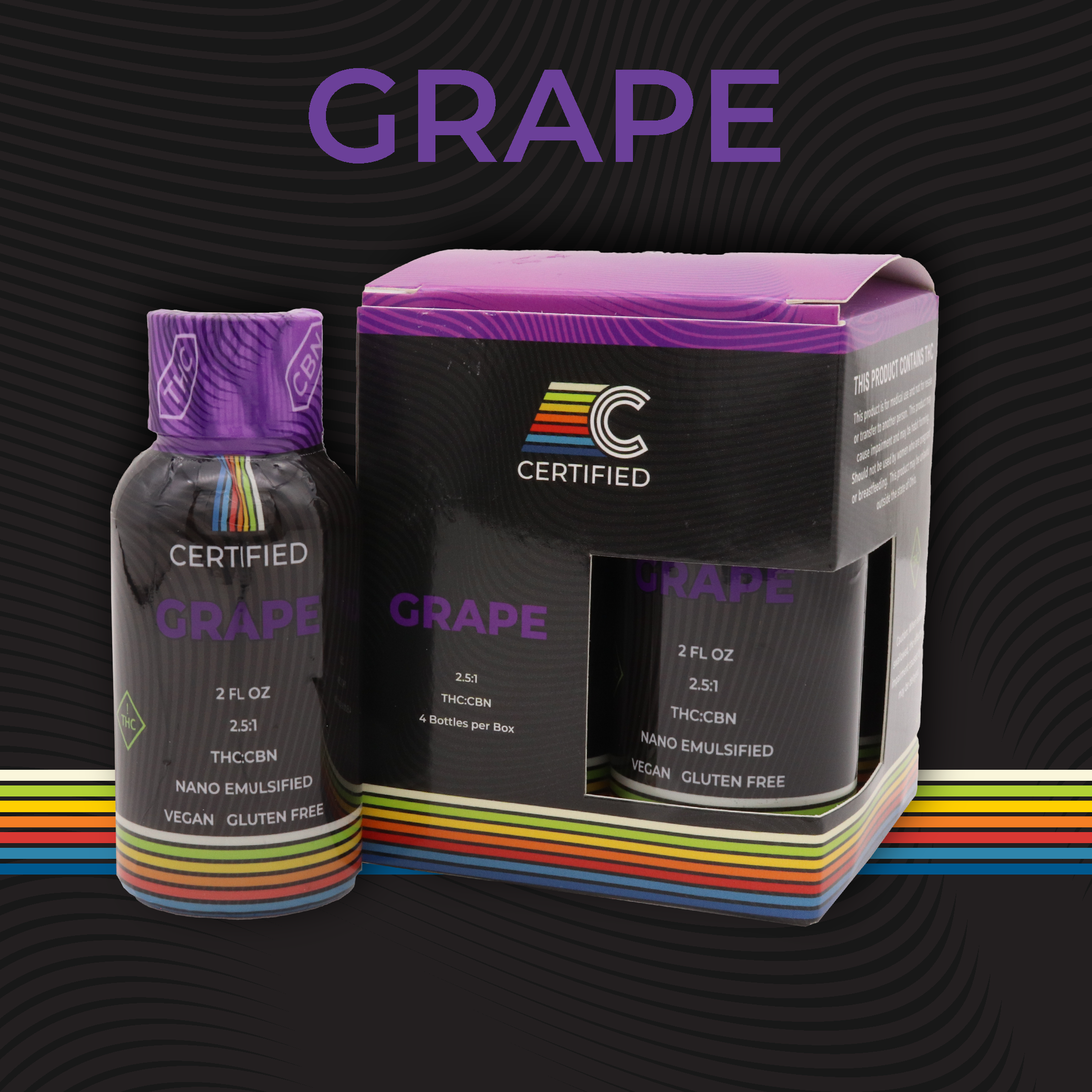 Photograph of Product: Grape CBN | Non-Carbonated Drink | 4 x 25mg