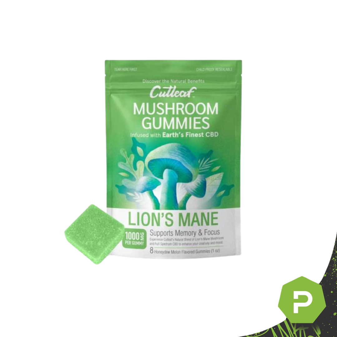 Photograph of Product: Cutleaf CBD Mushroom Gummies | Honey Dew Lion's Mane