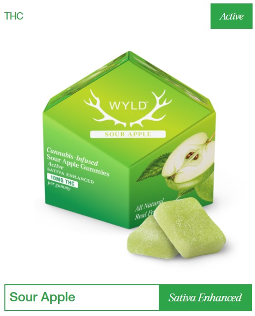 Photograph of product: Wyld Sour Apple Oui'd Gummies - 100mg TH-oui
