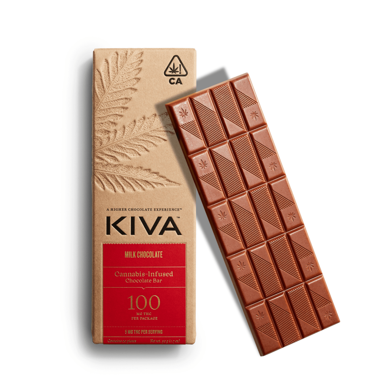Photograph of product: Kiva - 100mg - Milk Chocolate Bar