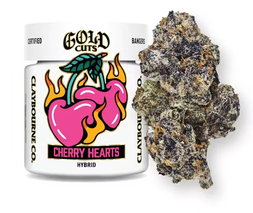 Photograph of product: Claybourne Gold Cuts - Cherry Hearts indoor Hybrid - 3.5g