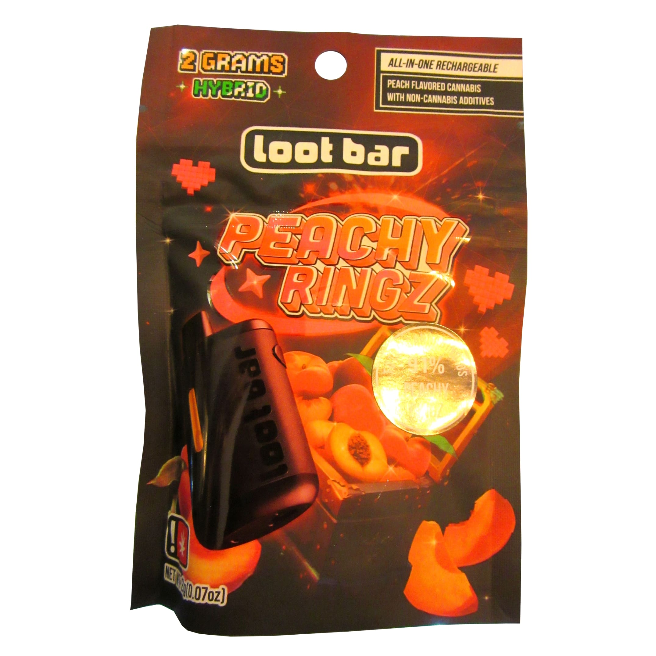 Photograph of product: Lootbar - Peachy Ringz Flavored AiO Cartridge