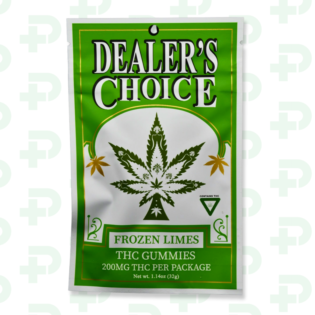 Photograph of product: Dealers Choice 200mg Gummies - Frozen Limes