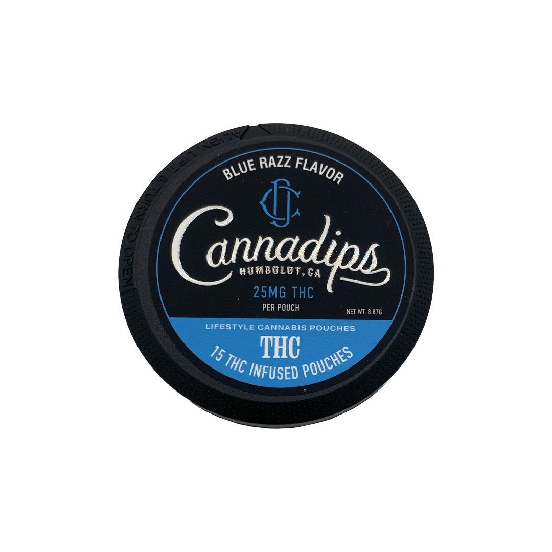 Photograph of product: DHC - Pouches - Tincture - Cannadips Blue Raz - Hybrid - 375MG
