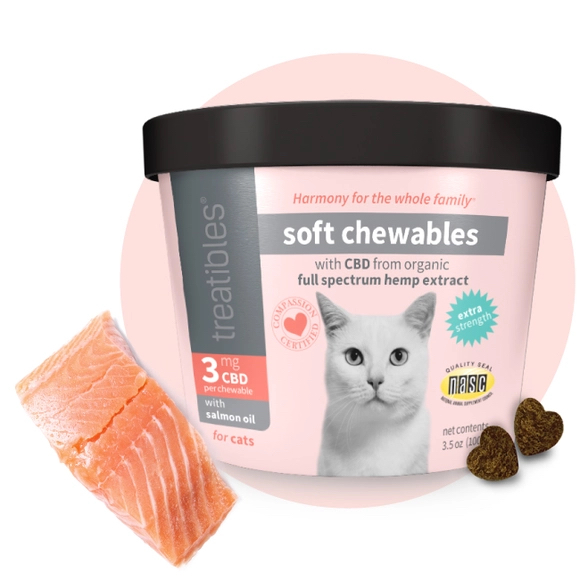 Photograph of product: Treatibles Feline Soft Chew with Salmon Oil 3mg