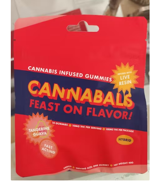 Photograph of product: 10-Pack Fast-Acting Gummies 100mg TH-oui - Tangerine Guava