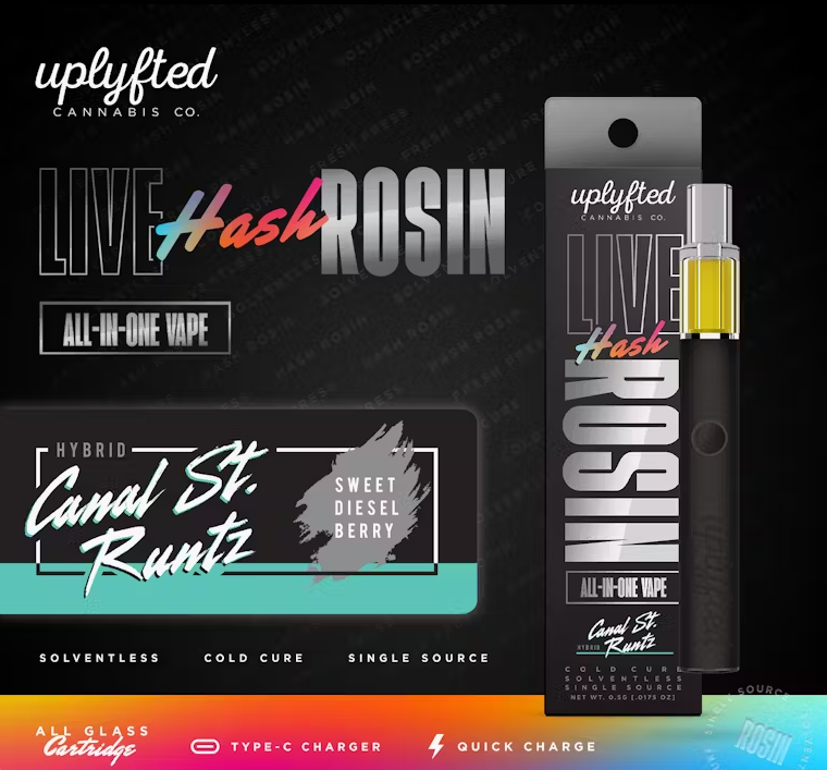 Photograph of product: Uplyfted - Canal St Runtz Live Rosin Disposable Vape