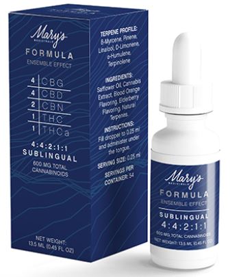 Photograph of product: Mary's Medicinals Formula Sublingual Oil 4:4:2:1:1