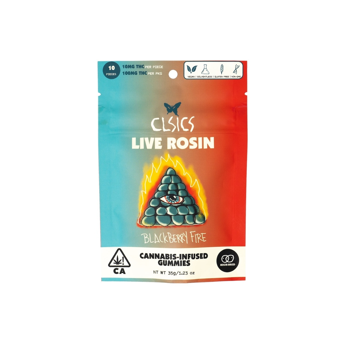 Photograph of product: CLSICS BlackBerry Fire Live Rosin Gummies 100mg