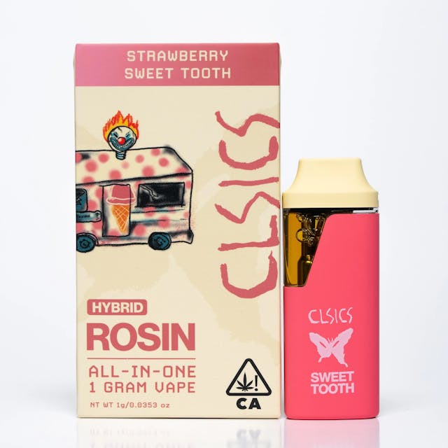 Photograph of product: CLSICS – Sweet Tooth – Live Rosin Disposable – 1g - 