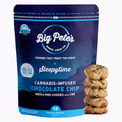 Photograph of product: Big Pete's - 10mg x 10pk Sleepy Time CBN - Chocolate Chip Cookies