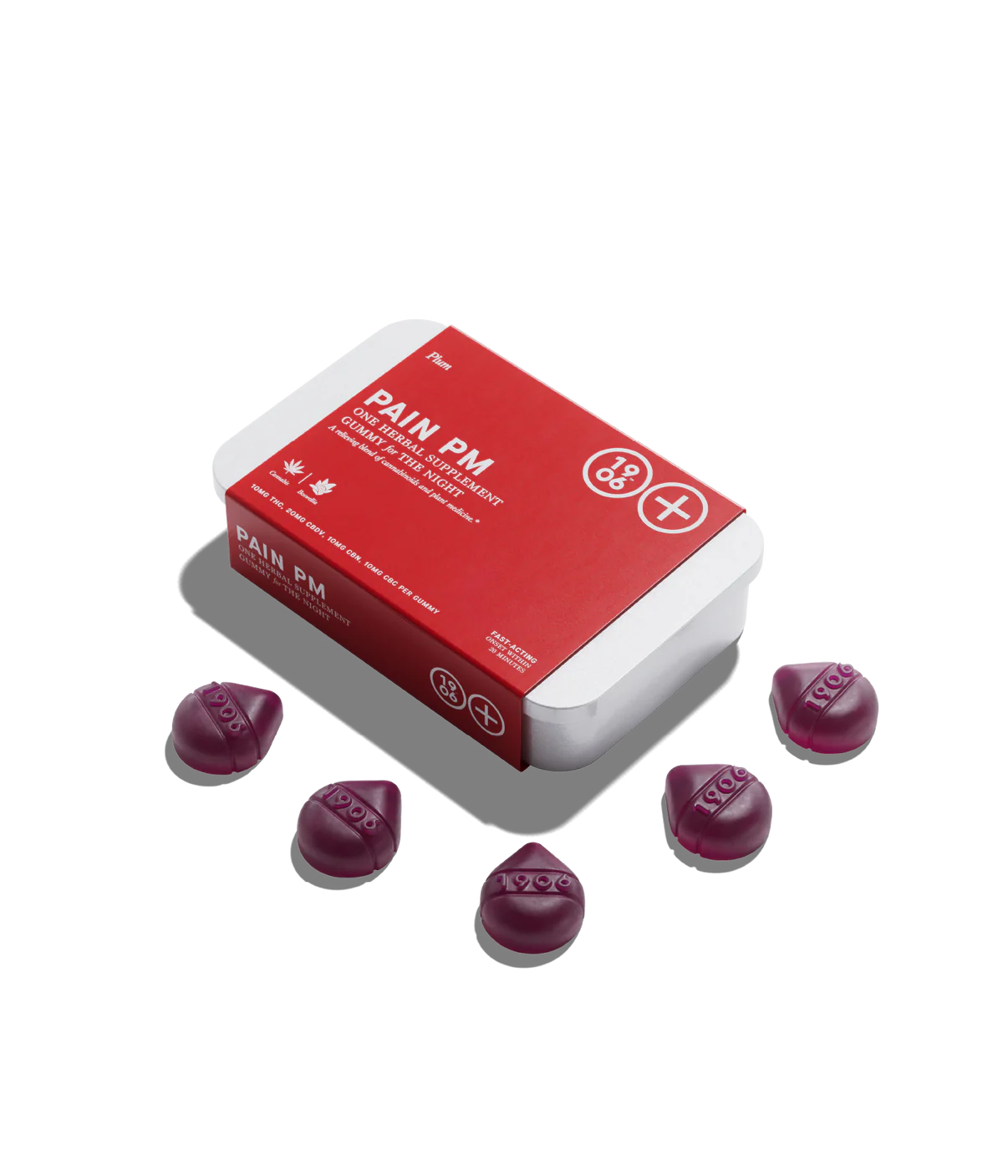 Photograph of product: 1906 / 25MG PAIN RELIEF PM / GUMMY
