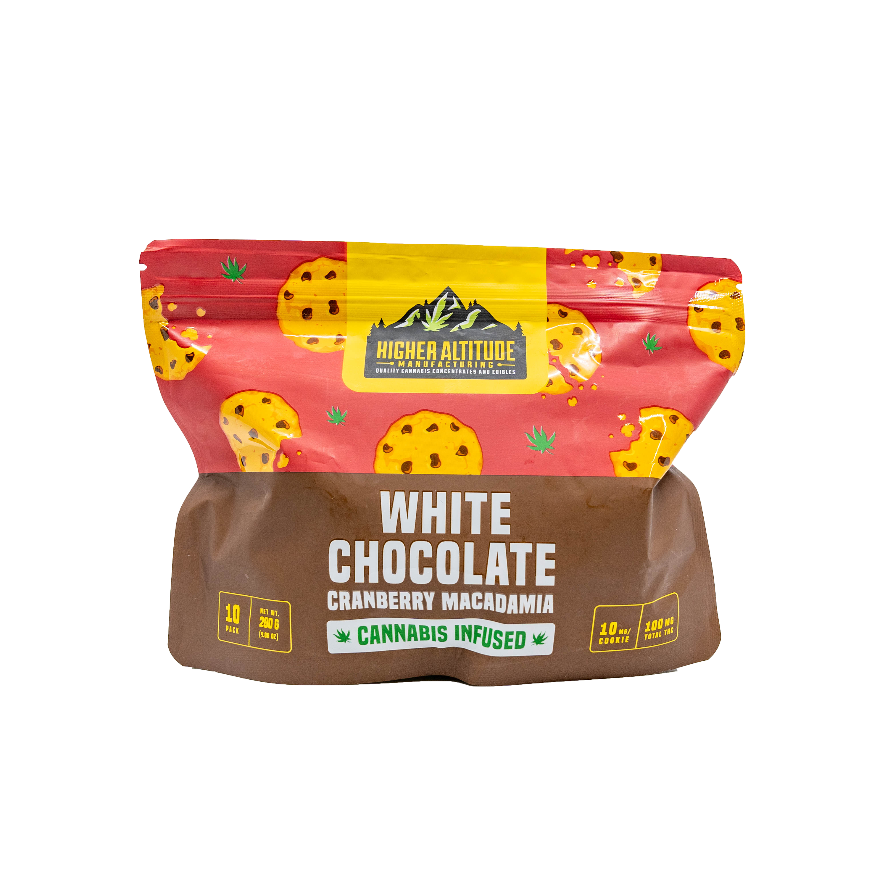 Photograph of product: Higher Altitude Cookies 100mg - White Chocolate Cranberry Macadamia