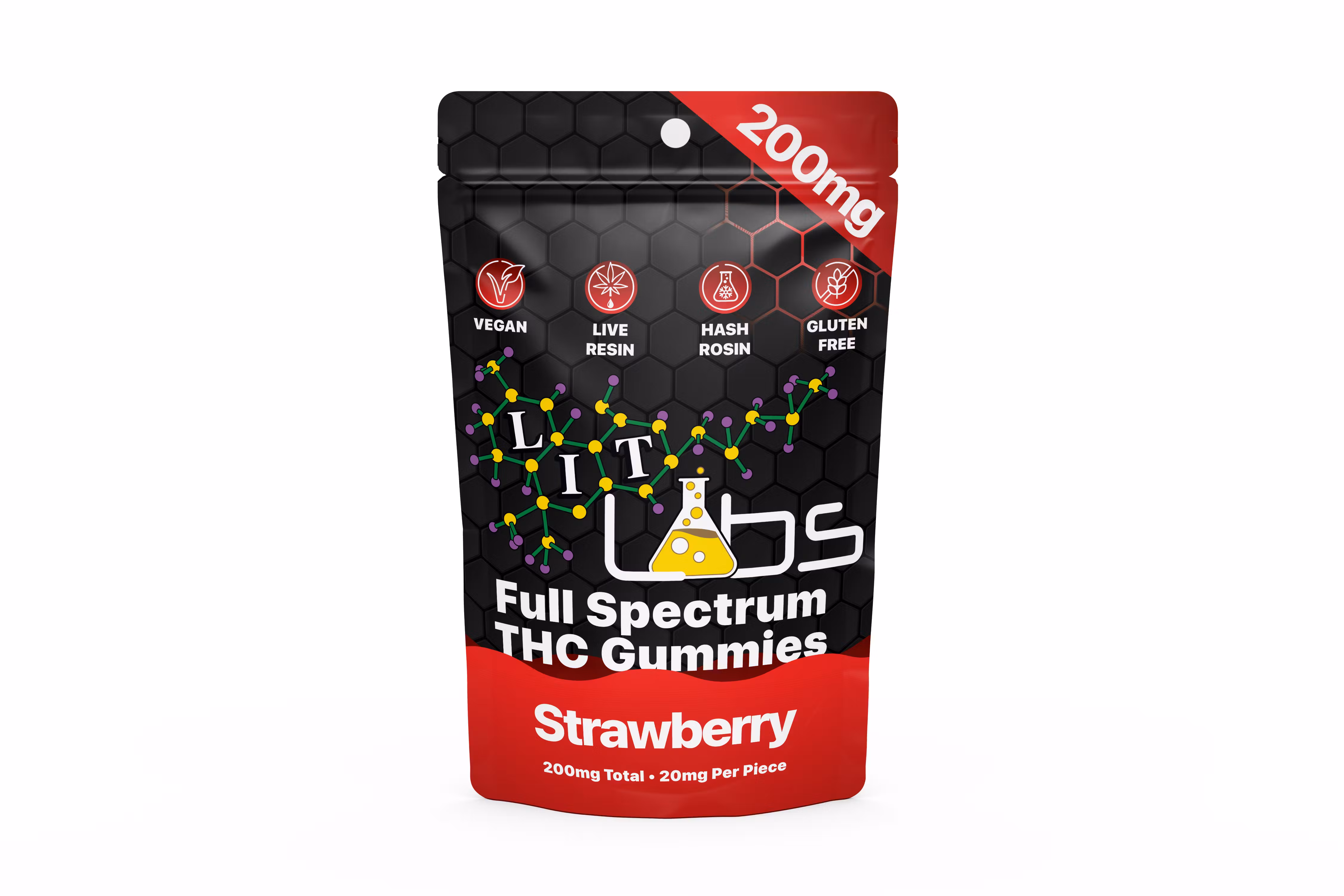 Photograph of product: Strawberrry | 200MG Full Spectrum Rosin Gummies | 4 for $10