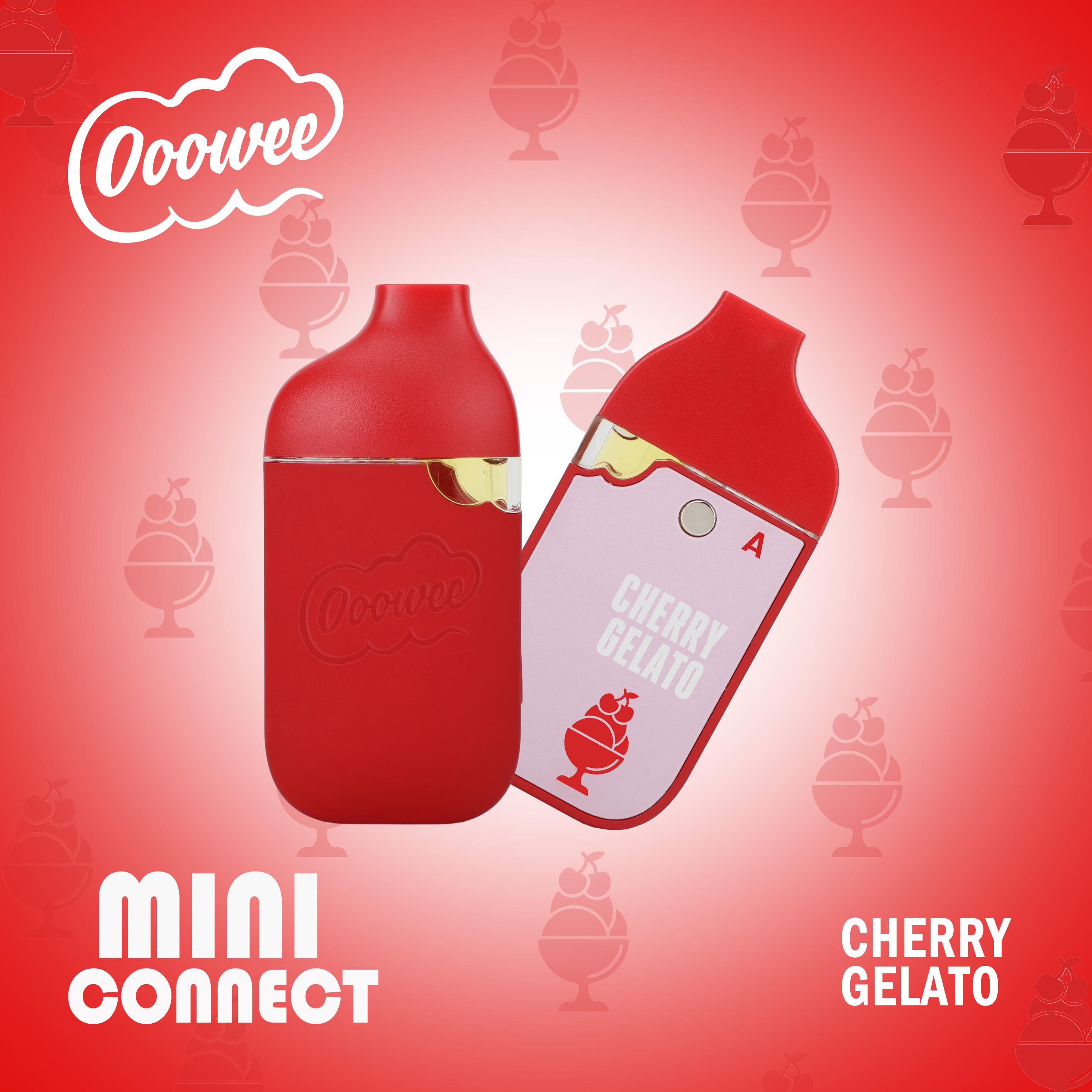 Photograph of product: Cherry Gelato Mini Disposable Vape Side A | 1g