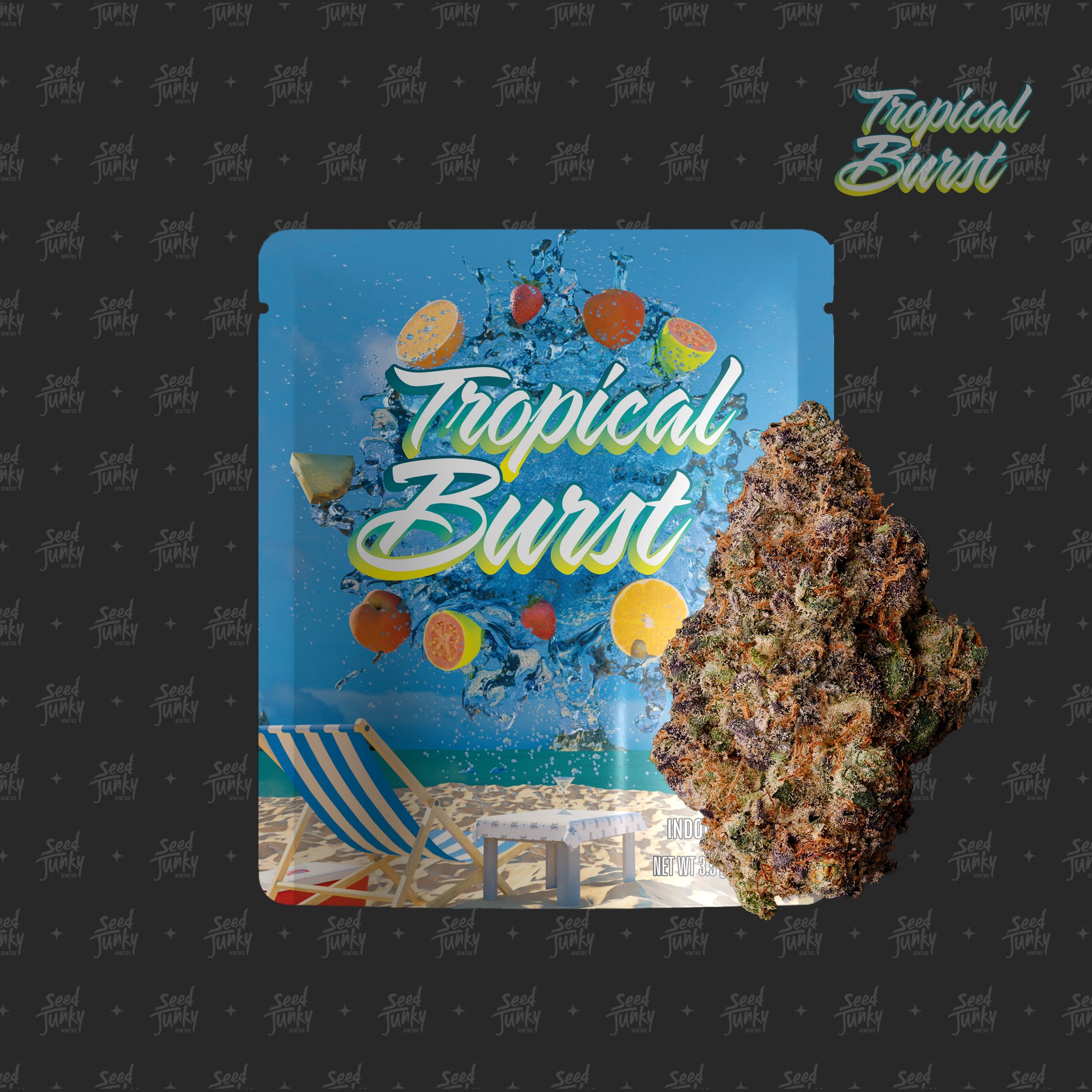 Photograph of product: AU Seed Junky: Tropical Burst Prepackaged 3.5g